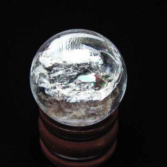 アイリスクォーツ 水晶 丸玉 虹入り 26mm スフィア 水晶玉 置物 原石 一点物 141-8561