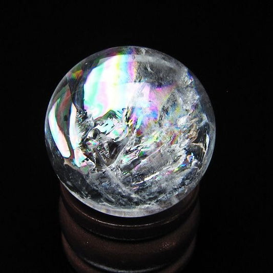 アイリスクォーツ 水晶 丸玉 虹入り 25mm スフィア 水晶玉 置物 原石 一点物 141-8567