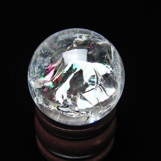 アイリスクォーツ 水晶 丸玉 虹入り 25mm スフィア 水晶玉 置物 原石 一点物 141-8569