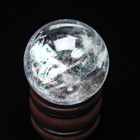 アイリスクォーツ 水晶 丸玉 虹入り 25mm スフィア 水晶玉 置物 原石 一点物 141-8570