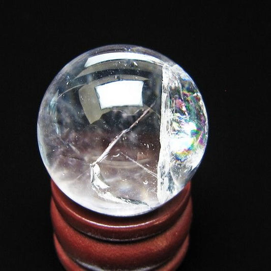 アイリスクォーツ 水晶 丸玉 虹入り 25mm スフィア 水晶玉 置物 原石 一点物 141-8577