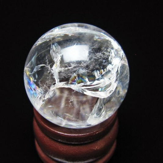 アイリスクォーツ 水晶 丸玉 虹入り 25mm スフィア 水晶玉 置物 原石 一点物 141-8579
