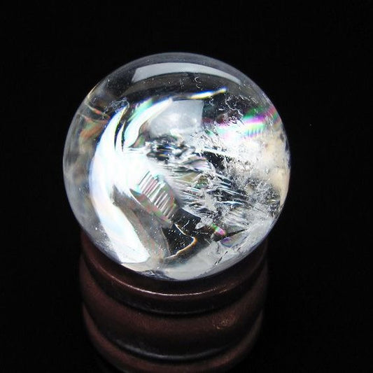 アイリスクォーツ 水晶玉 虹入り 25mm 水晶 丸玉 スフィア 置物 原石 一点物 141-8586