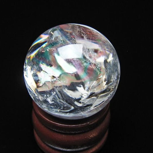 アイリスクォーツ 水晶玉 虹入り 26mm 水晶 丸玉 スフィア 置物 原石 一点物 141-8592