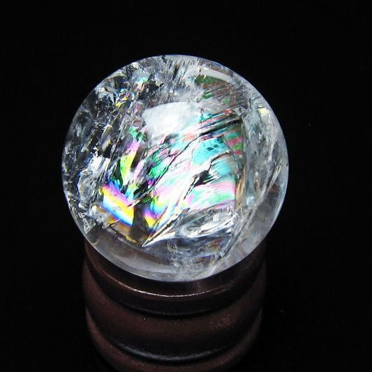 アイリスクォーツ 水晶玉 虹入り 26mm 水晶 丸玉 スフィア 置物 原石 一点物 141-8600