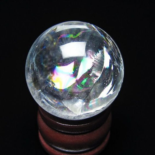 アイリスクォーツ 水晶玉 虹入り 27mm 水晶 丸玉 スフィア 置物 原石 一点物 141-8613