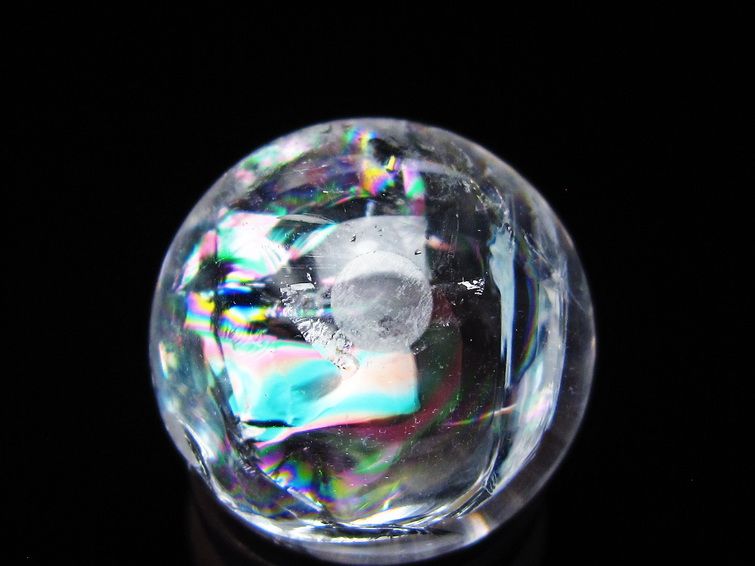 アイリスクォーツ 水晶玉 虹入り 25mm 水晶 丸玉 スフィア 置物 原石 一点物 141-8629