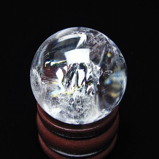 アイリスクォーツ 水晶玉 虹入り 25mm 水晶 丸玉 スフィア 置物 原石 一点物 141-8630