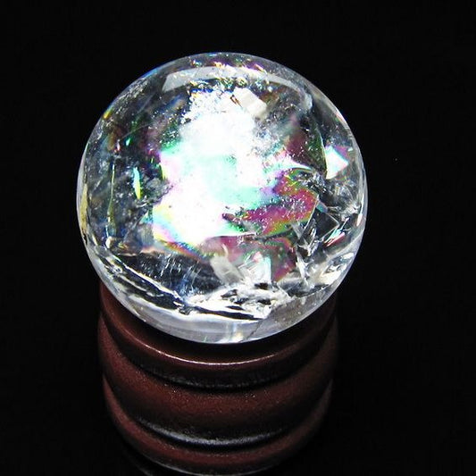 アイリスクォーツ 水晶玉 虹入り 25mm 水晶 丸玉 スフィア 置物 原石 一点物 141-8639