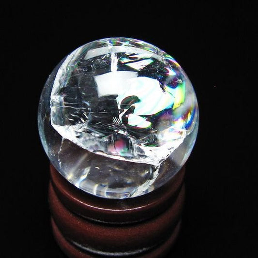 アイリスクォーツ 水晶玉 虹入り 25mm 水晶 丸玉 スフィア 置物 原石 一点物 141-8650