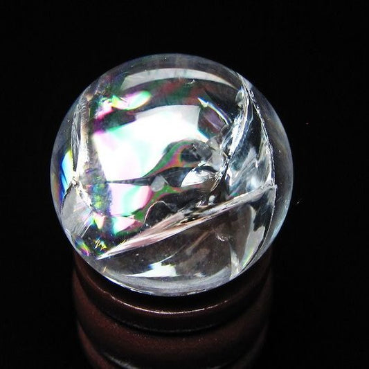 アイリスクォーツ 水晶玉 虹入り 25mm 水晶 丸玉 スフィア 置物 原石 一点物 141-8654
