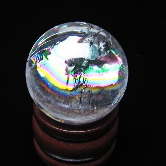 アイリスクォーツ 水晶玉 虹入り 25mm 水晶 丸玉 スフィア 置物 原石 一点物 141-8658