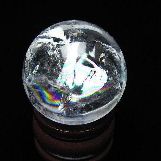 アイリスクォーツ 水晶玉 虹入り 27mm 水晶 丸玉 スフィア 置物 原石 一点物 141-8674