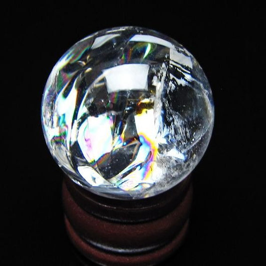 アイリスクォーツ 水晶玉 虹入り 27mm 水晶 丸玉 スフィア 置物 原石 一点物 141-8686