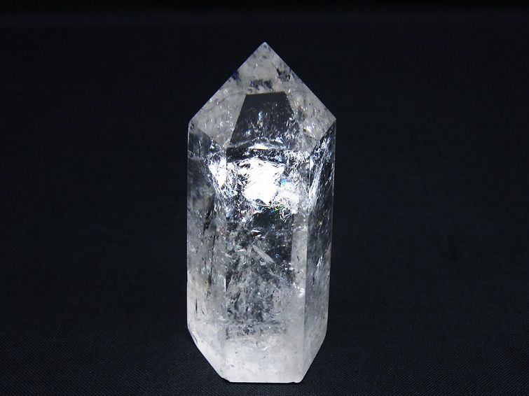 水晶 水晶 六角柱 ポイント 虹入り 置物 一点物 142-10093