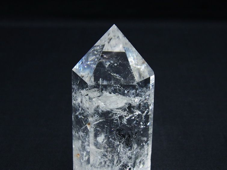 水晶 水晶 六角柱 ポイント 虹入り 置物 一点物 142-10093
