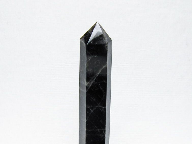 モリオン 六角柱 黒水晶 ポイント 置物 一点物 142-11220