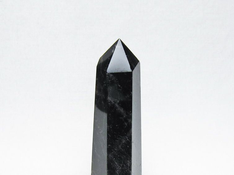 黒水晶 六角柱 モリオン ポイント 置物 一点物 142-11244