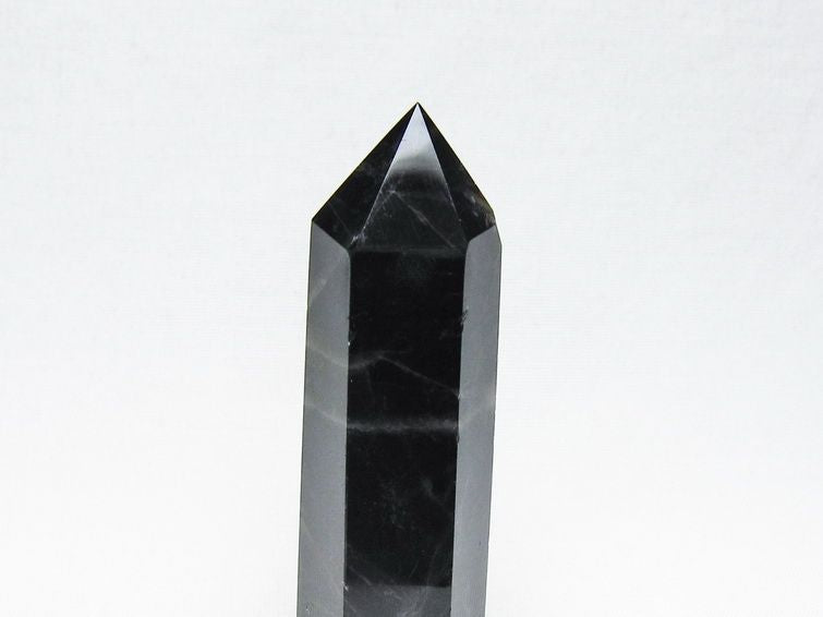黒水晶 六角柱 モリオン ポイント 置物 一点物 142-11254