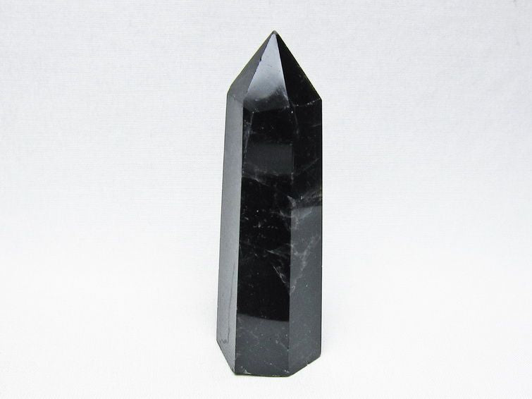 モリオン ポイント 黒水晶 六角柱 置物 一点物 142-11267