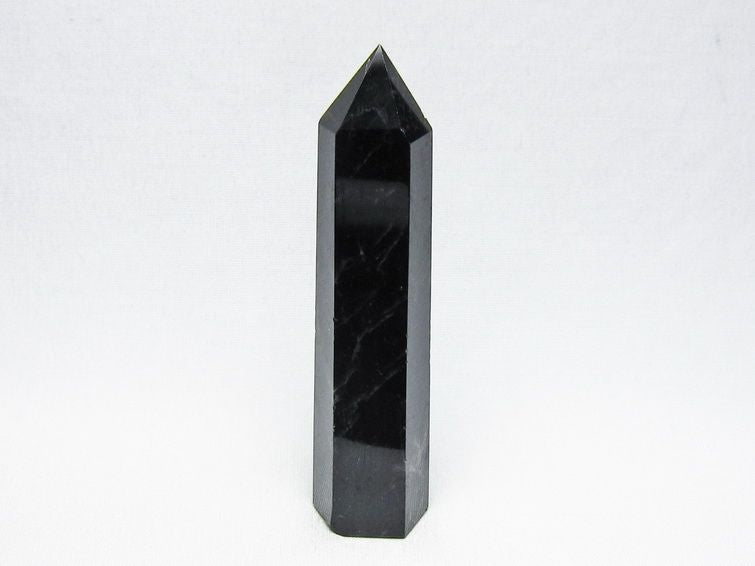 モリオン ポイント 黒水晶 六角柱 置物 一点物 142-11268