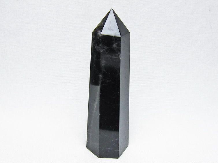 モリオン ポイント 黒水晶 六角柱 置物 一点物 142-11270