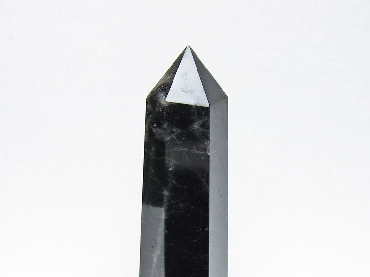 モリオン ポイント 黒水晶 六角柱 置物 一点物 142-11270