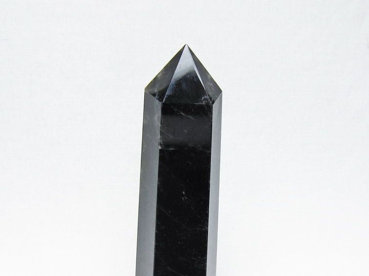 モリオン ポイント 黒水晶 六角柱 置物 一点物 142-11270