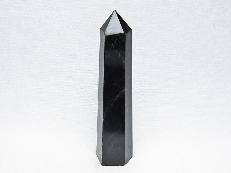モリオン ポイント 黒水晶 六角柱 置物 一点物 142-11271