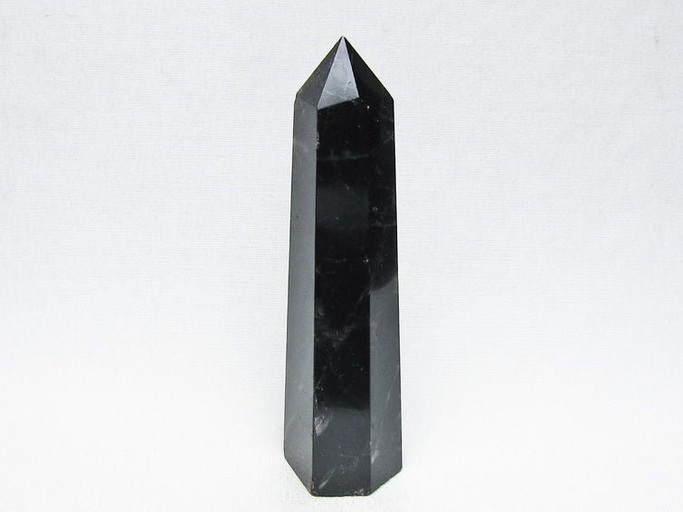 モリオン ポイント 黒水晶 六角柱 置物 一点物 142-11272