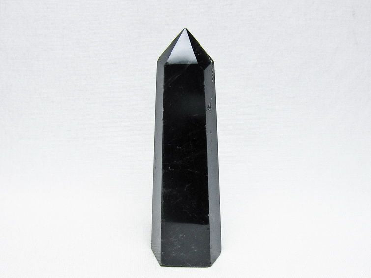 モリオン ポイント 黒水晶 六角柱 置物 一点物 142-11273