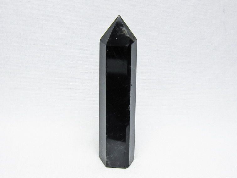 モリオン ポイント 黒水晶 六角柱 置物 一点物 142-11274