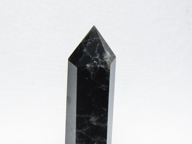 モリオン ポイント 黒水晶 六角柱 置物 一点物 142-11275