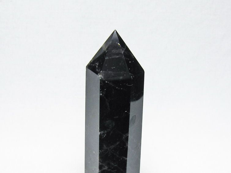 モリオン ポイント 黒水晶 六角柱 置物 一点物 142-11275