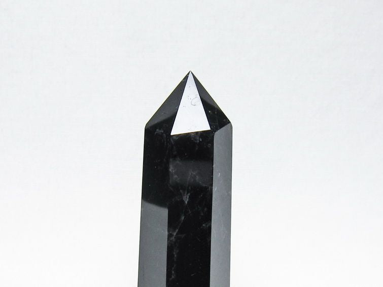 モリオン ポイント 黒水晶 六角柱 置物 一点物 142-11276