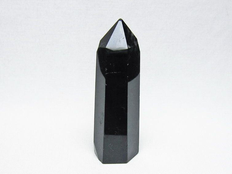 モリオン ポイント 黒水晶 六角柱 置物 一点物 142-11277