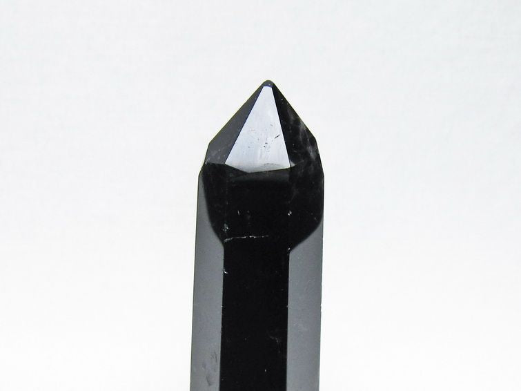 モリオン ポイント 黒水晶 六角柱 置物 一点物 142-11277