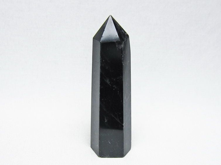 モリオン ポイント 黒水晶 六角柱 置物 一点物 142-11278
