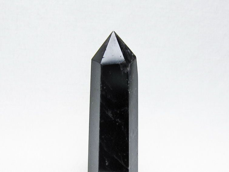 モリオン ポイント 黒水晶 六角柱 置物 一点物 142-11278