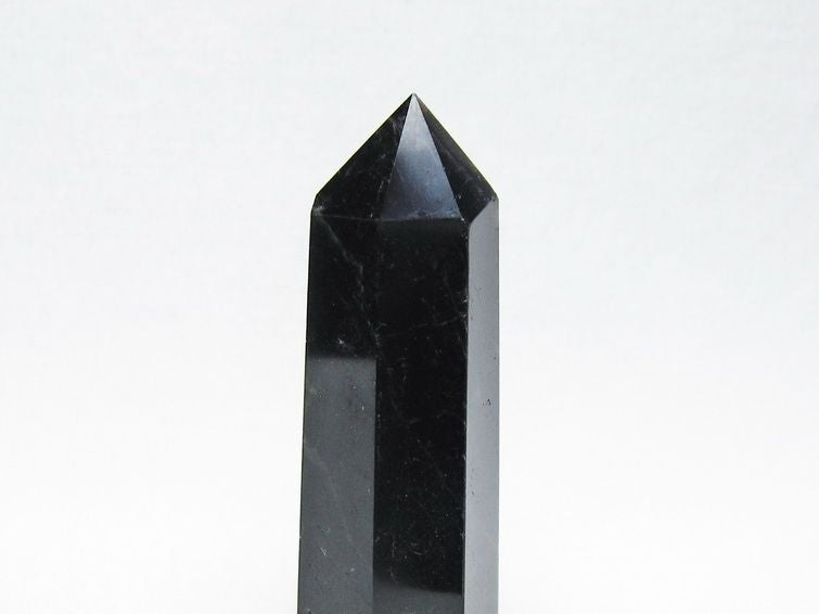 モリオン ポイント 黒水晶 六角柱 置物 一点物 142-11278