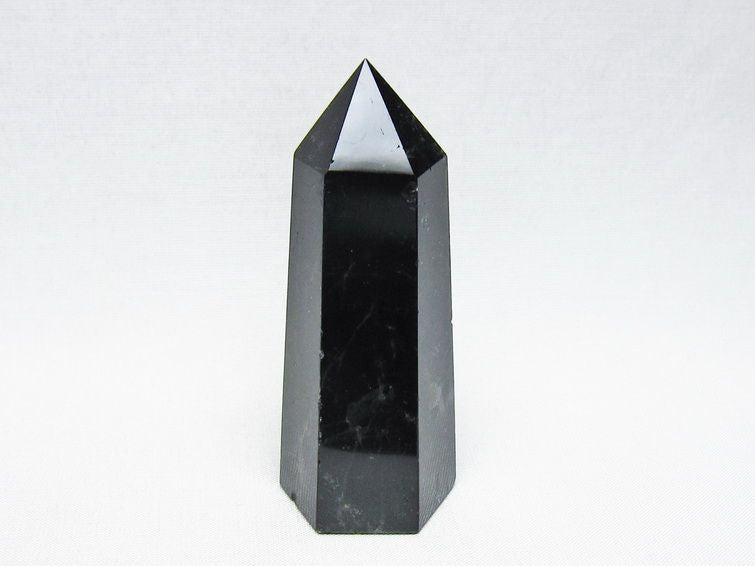 モリオン ポイント 黒水晶 六角柱 置物 一点物 142-11280