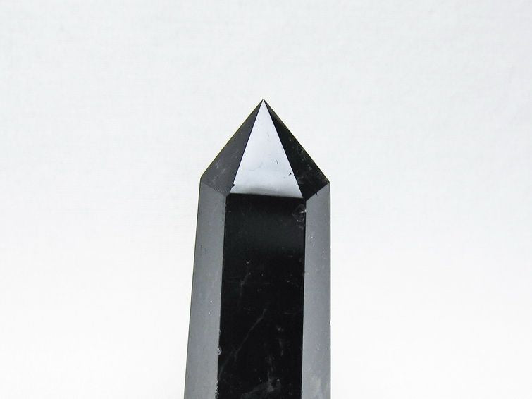 モリオン ポイント 黒水晶 六角柱 置物 一点物 142-11280