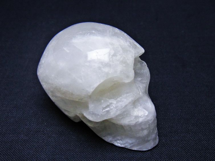 水晶 ドクロ スカル 置物 一点物 145-1739