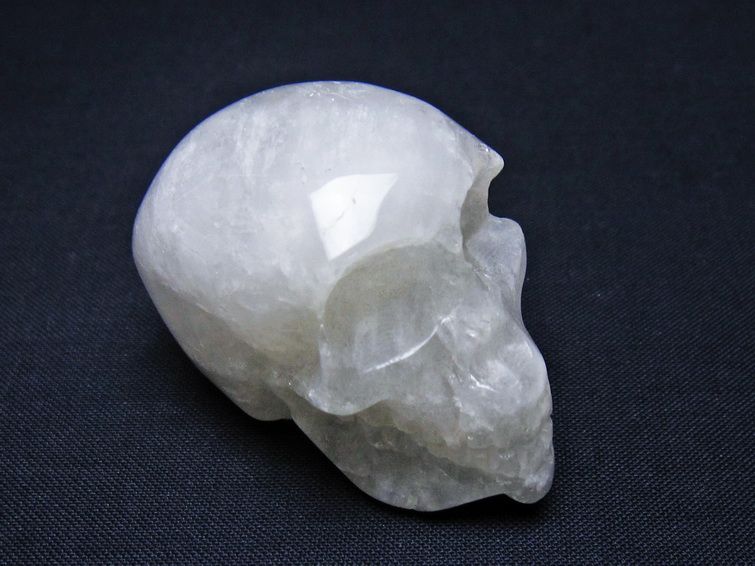 水晶 ドクロ スカル 置物 一点物 145-1741