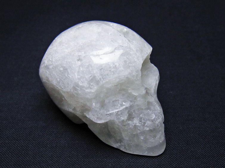 水晶 ドクロ スカル 置物 一点物 145-1742