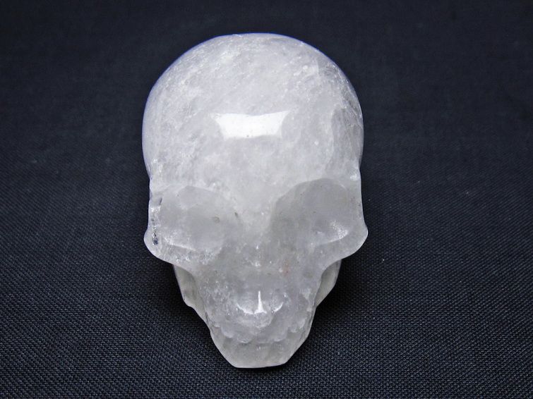 水晶 ドクロ スカル 置物 一点物 145-1744