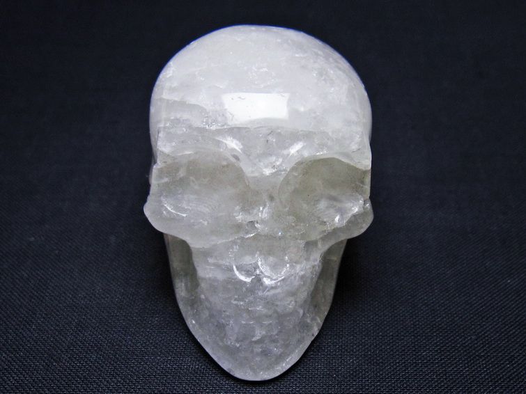水晶 ドクロ スカル 置物 一点物 145-1745