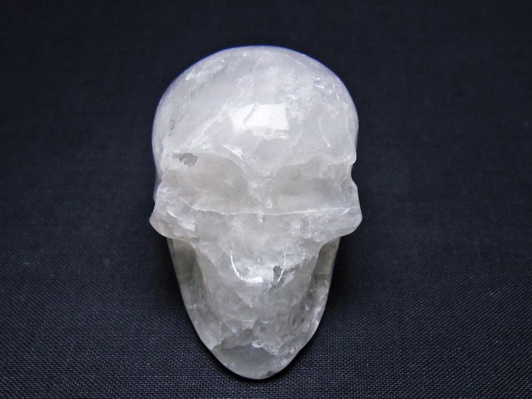 水晶 ドクロ スカル 置物 一点物 145-1746