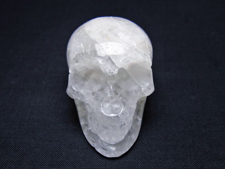 水晶 ドクロ スカル 置物 一点物 145-1749