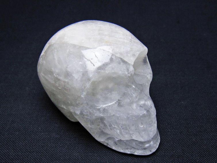 水晶 ドクロ スカル 置物 一点物 145-1749